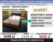 DEKORT - ZESTAW DENVER ŁÓŻKO + SZAFKA NOCNA I PANEL